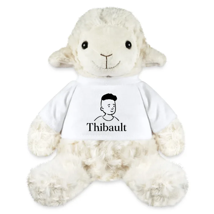 Peluche mouton personnalisée au prénom Thibault