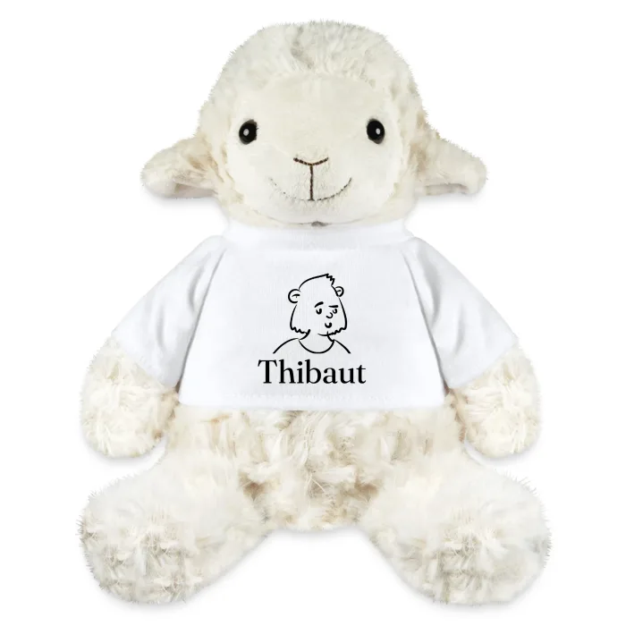 Peluche mouton personnalisée au prénom Thibaut