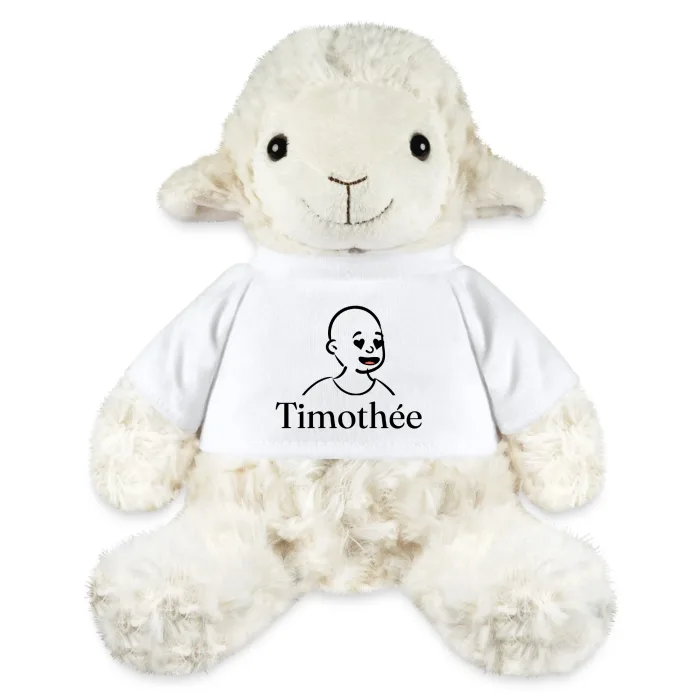 Peluche mouton personnalisée au prénom Timothée