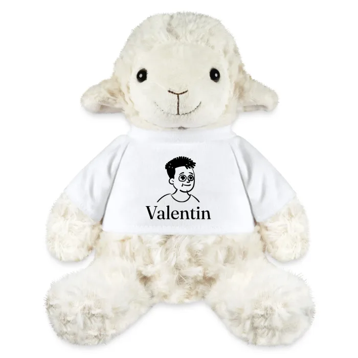 Peluche mouton personnalisée au prénom Valentin