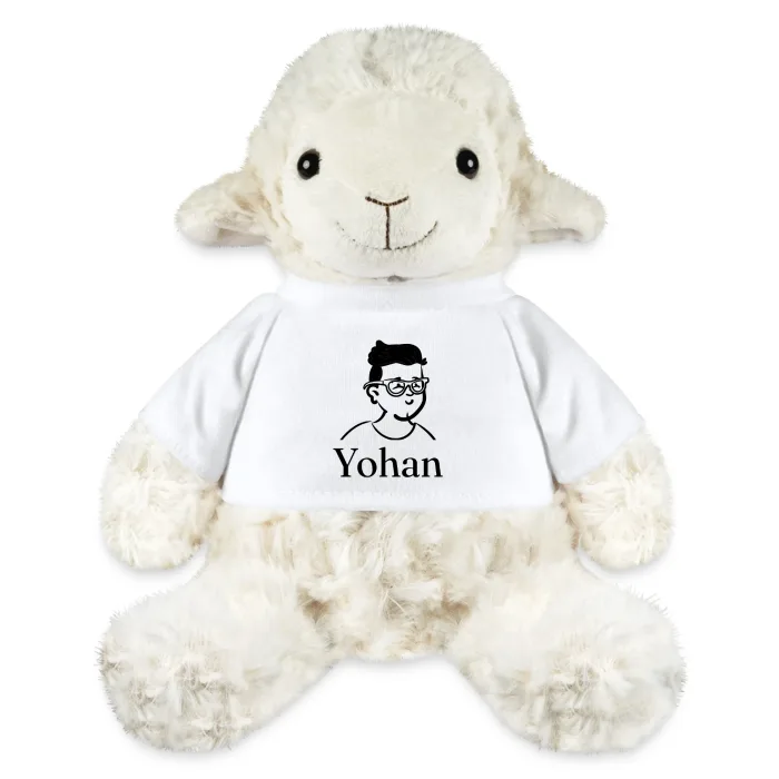 Peluche mouton personnalisée au prénom Yohan