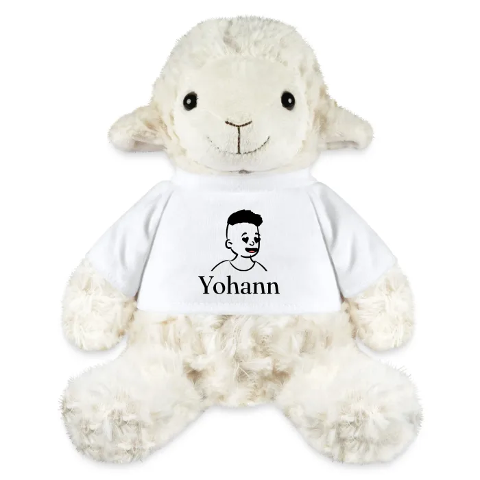 Peluche mouton personnalisée au prénom Yohann