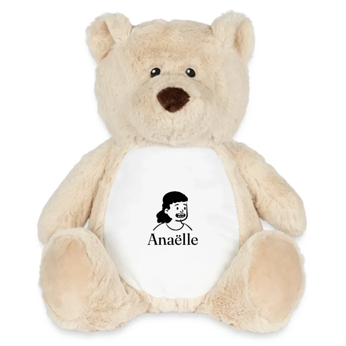 Peluche ourson personnalisée au prénom Anaëlle