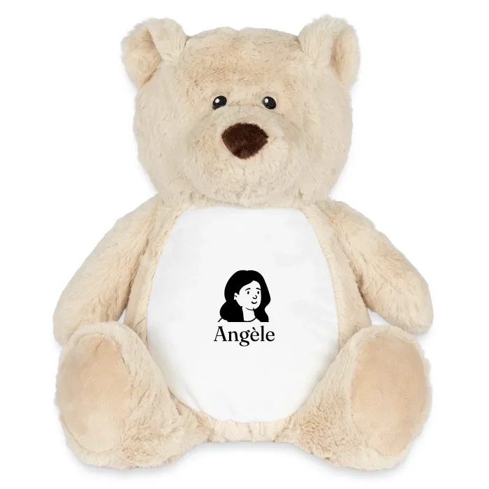 Peluche ourson personnalisée au prénom Angèle