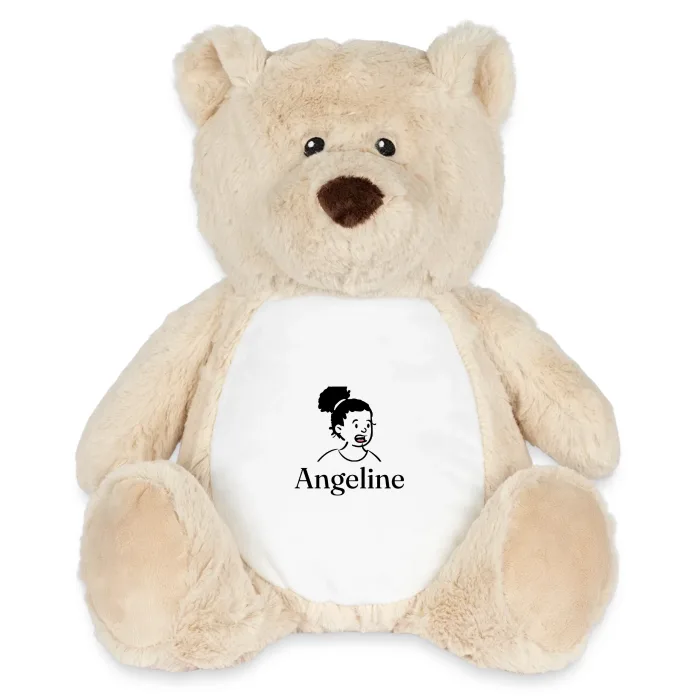 Peluche ourson personnalisée au prénom Angeline