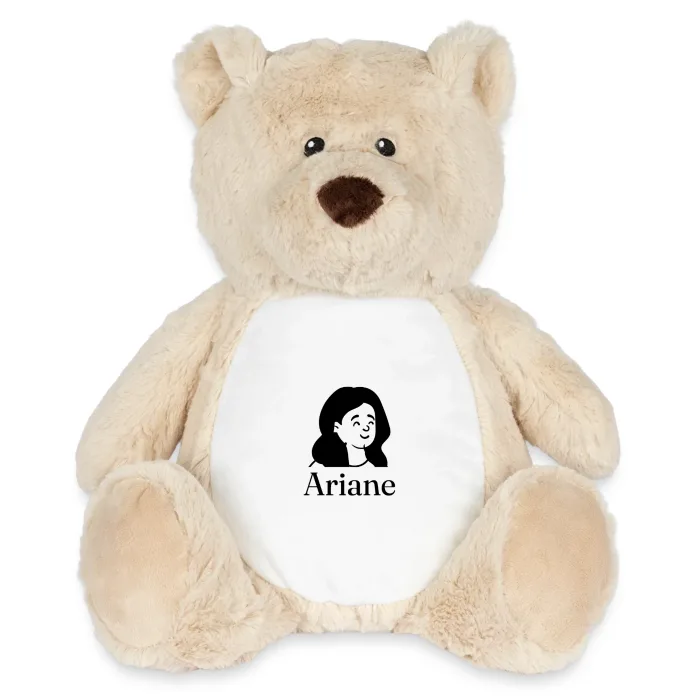 Peluche ourson personnalisée au prénom Ariane