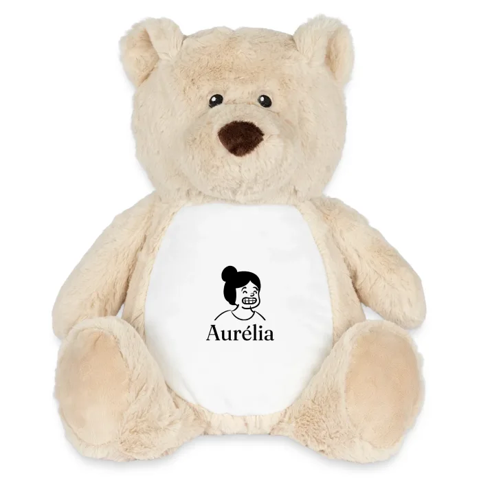 Peluche ourson personnalisée au prénom Aurélia