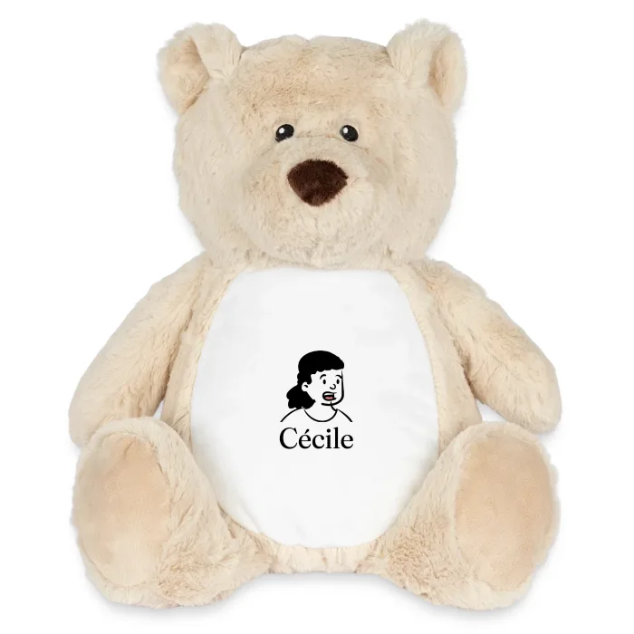 Peluche ourson personnalisée au prénom Cécile