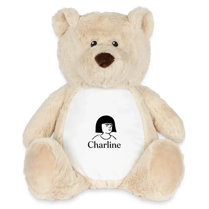 Peluche ourson personnalisée au prénom Charline
