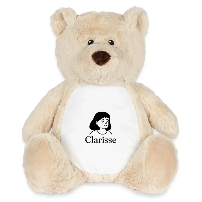 Peluche ourson personnalisée au prénom Clarisse