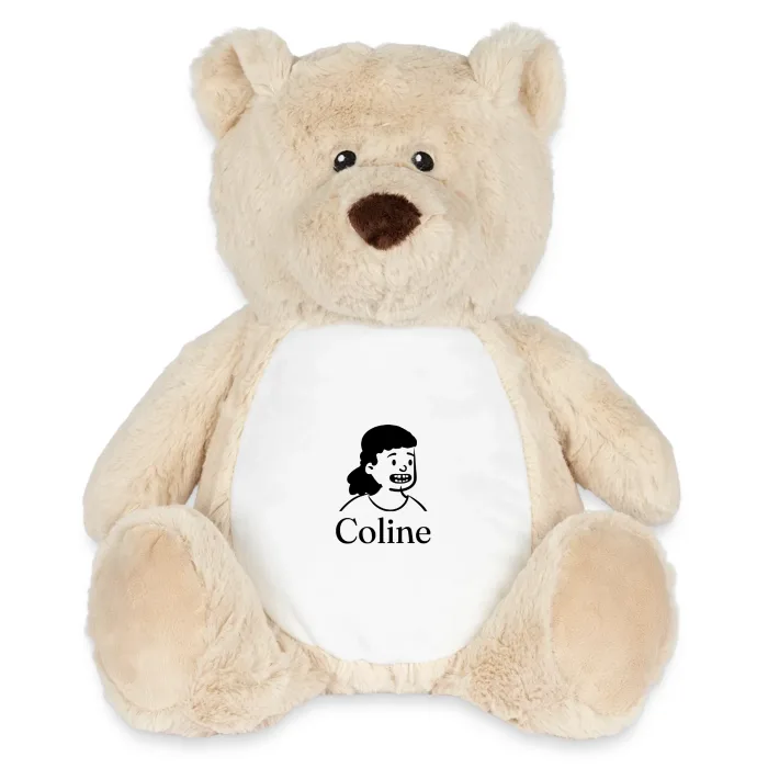 Peluche ourson personnalisée au prénom Coline