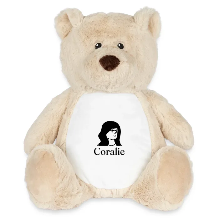 Peluche ourson personnalisée au prénom Coralie