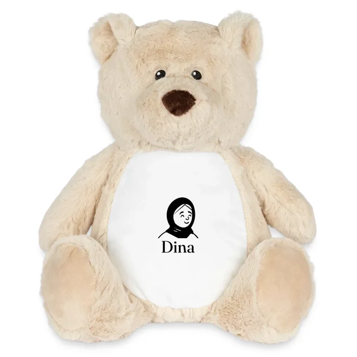 Peluche ourson personnalisée au prénom Dina