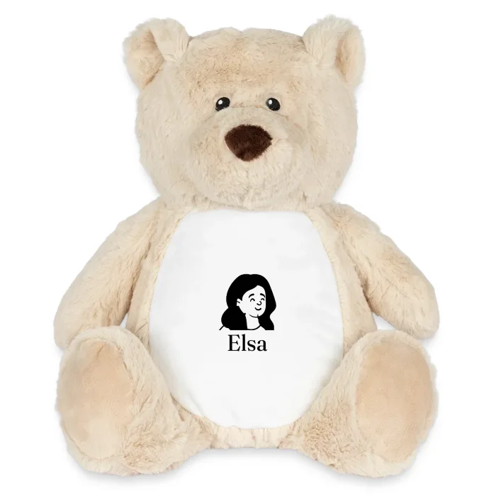 Peluche ourson personnalisée au prénom Elsa