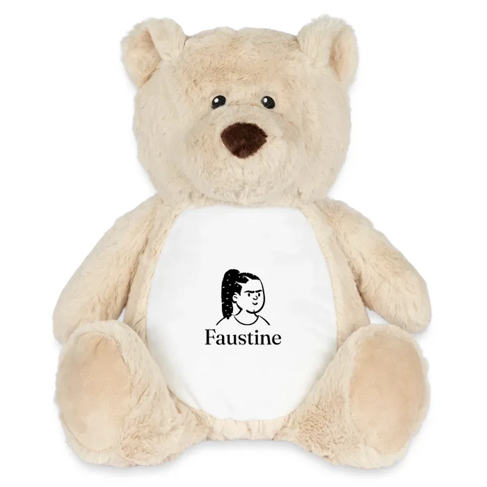 Peluche ourson personnalisée au prénom Faustine