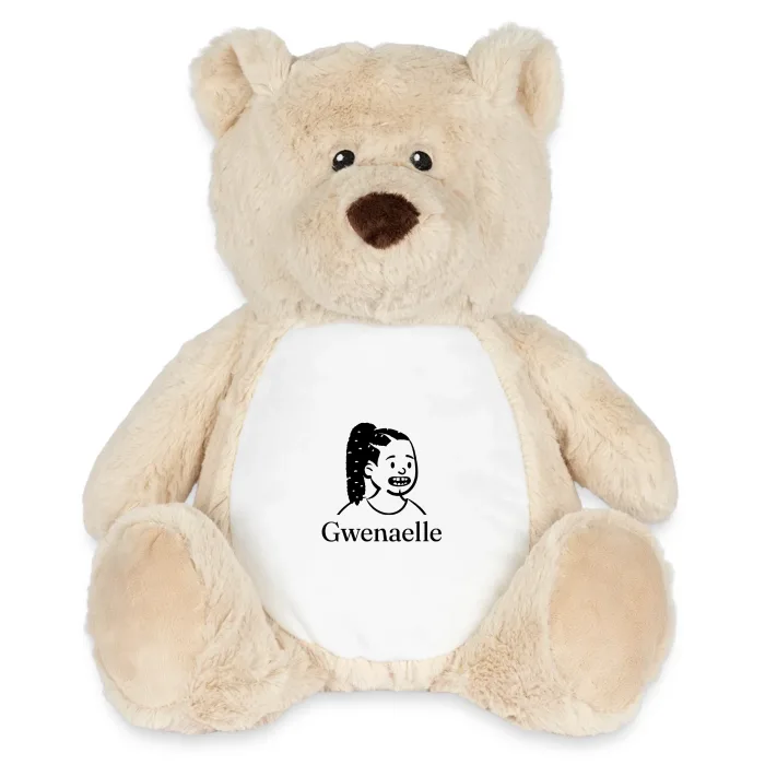 Peluche ourson personnalisée au prénom Gwenaelle