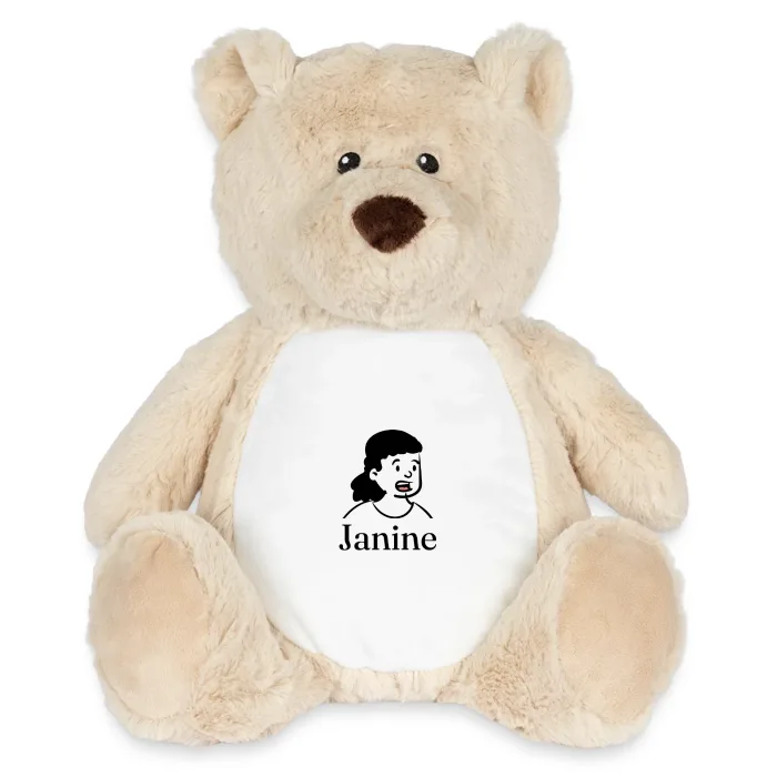 Peluche ourson personnalisée au prénom Janine