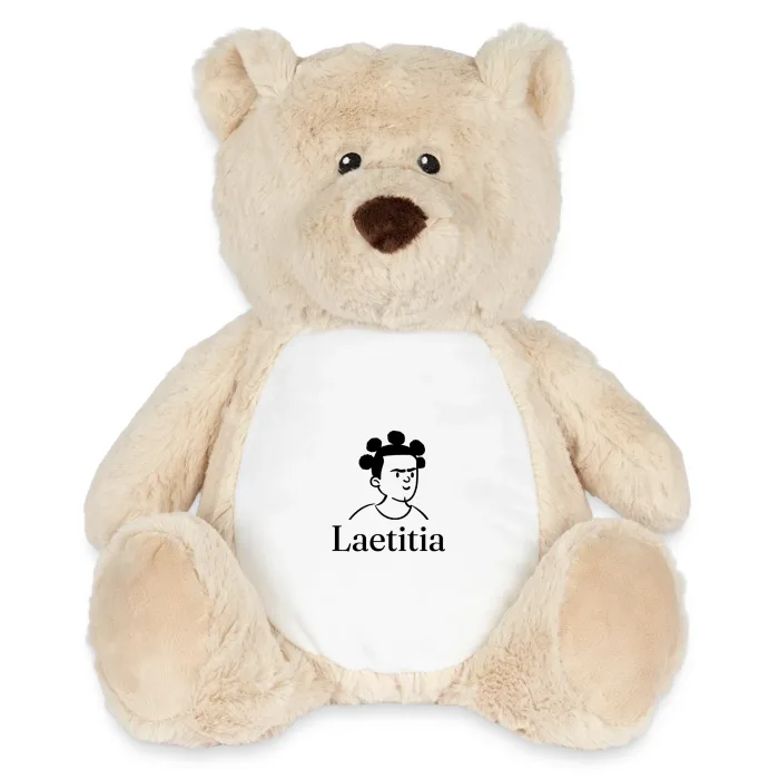 Peluche ourson personnalisée au prénom Laetitia