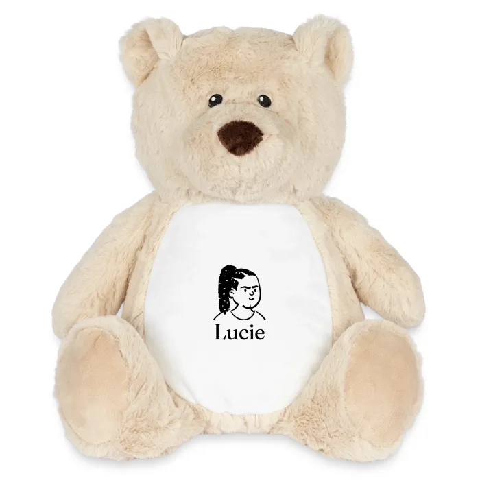 Peluche ourson personnalisée au prénom Lucie