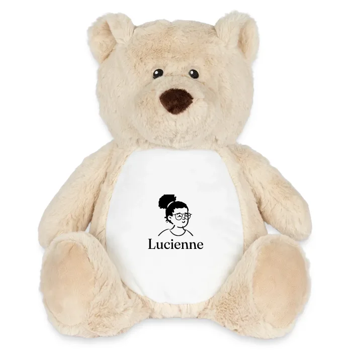 Peluche ourson personnalisée au prénom Lucienne