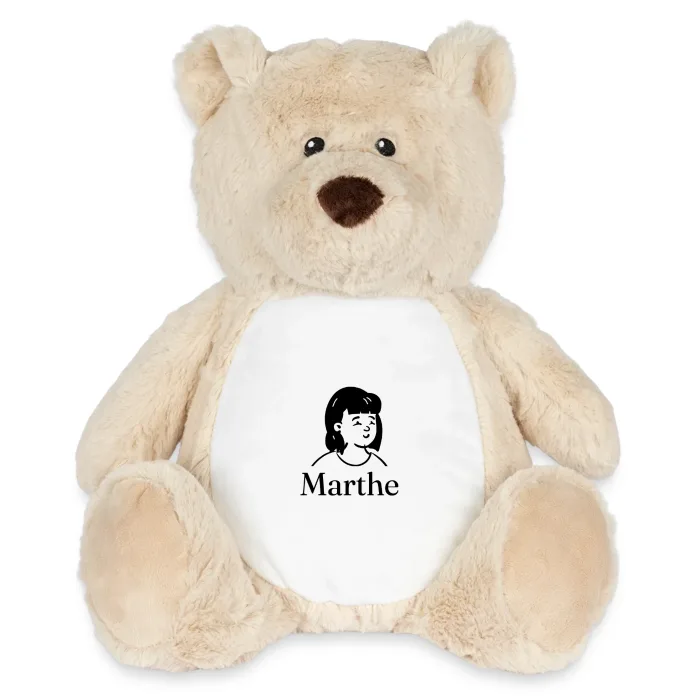 Peluche ourson personnalisée au prénom Marthe