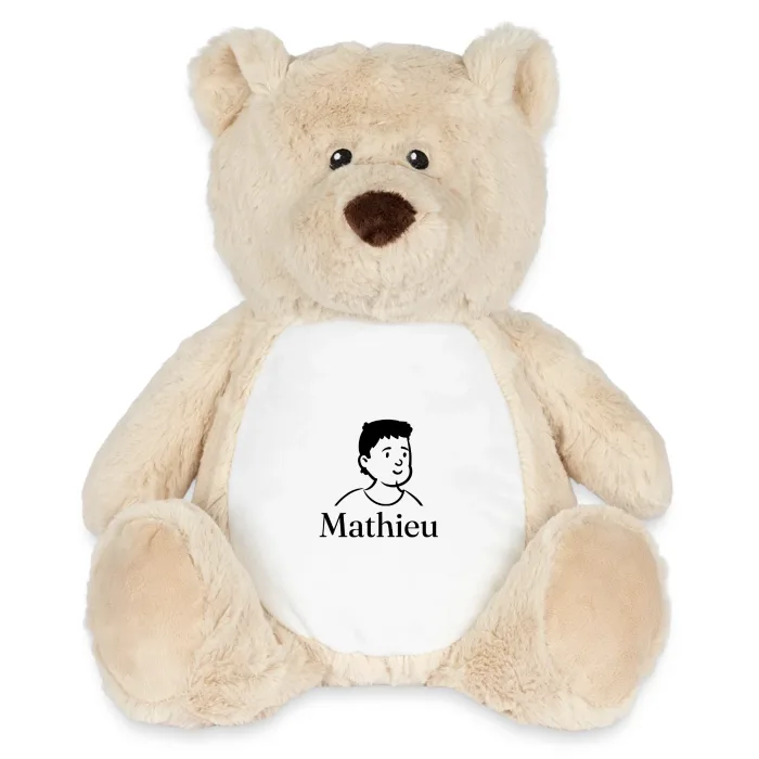 Peluche ourson personnalisée au prénom Mathieu