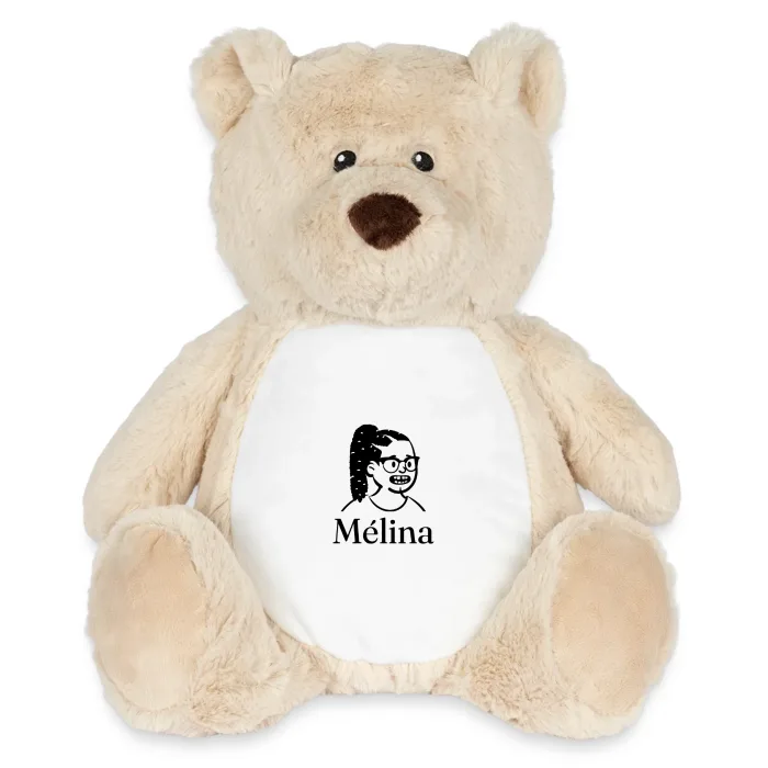 Peluche ourson personnalisée au prénom Mélina