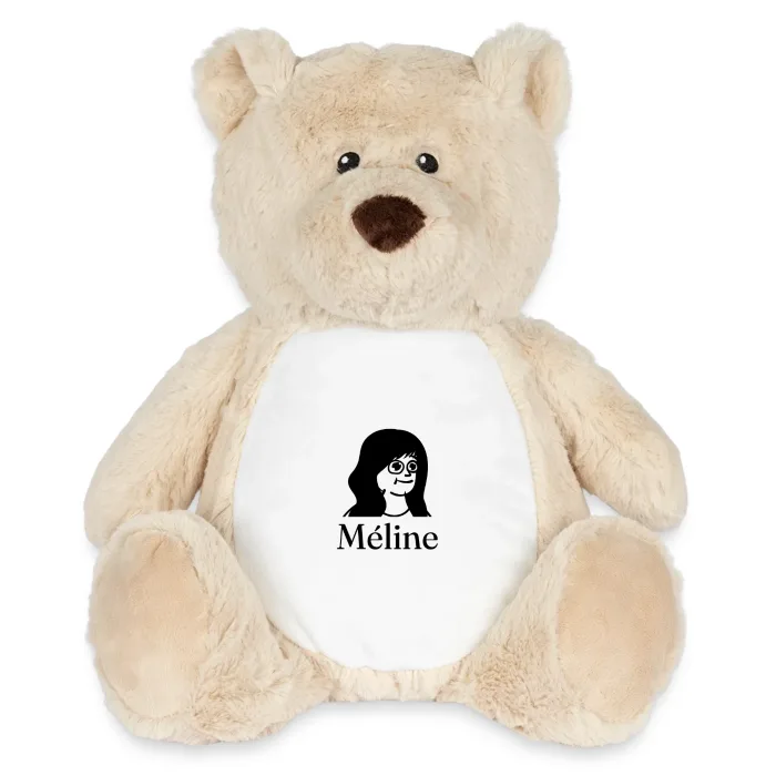 Peluche ourson personnalisée au prénom Méline