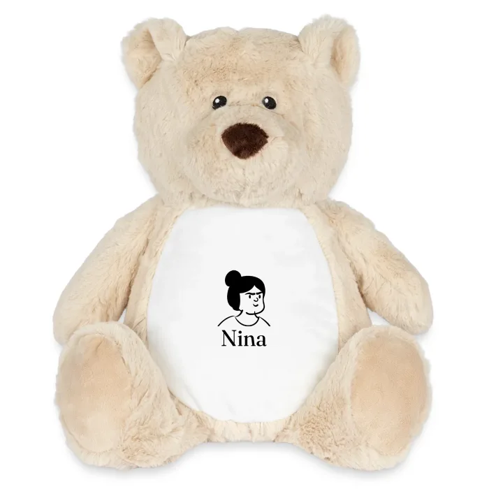 Peluche ourson personnalisée au prénom Nina