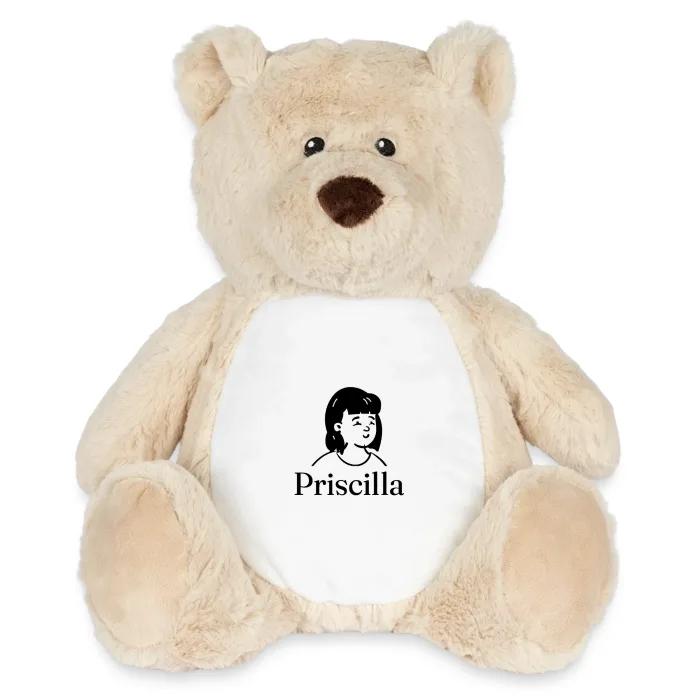 Peluche ourson personnalisée au prénom Priscilla