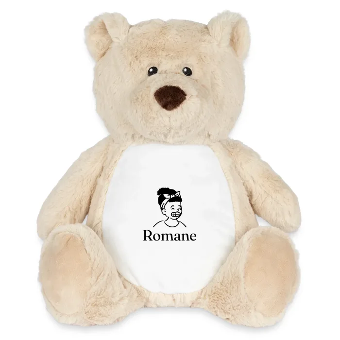 Peluche ourson personnalisée au prénom Romane