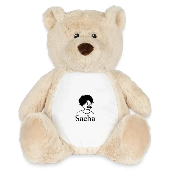 Peluche ourson personnalisée au prénom Sacha