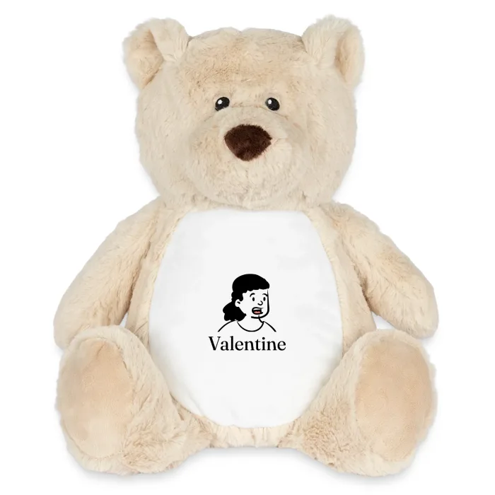 Peluche ourson personnalisée au prénom Valentine