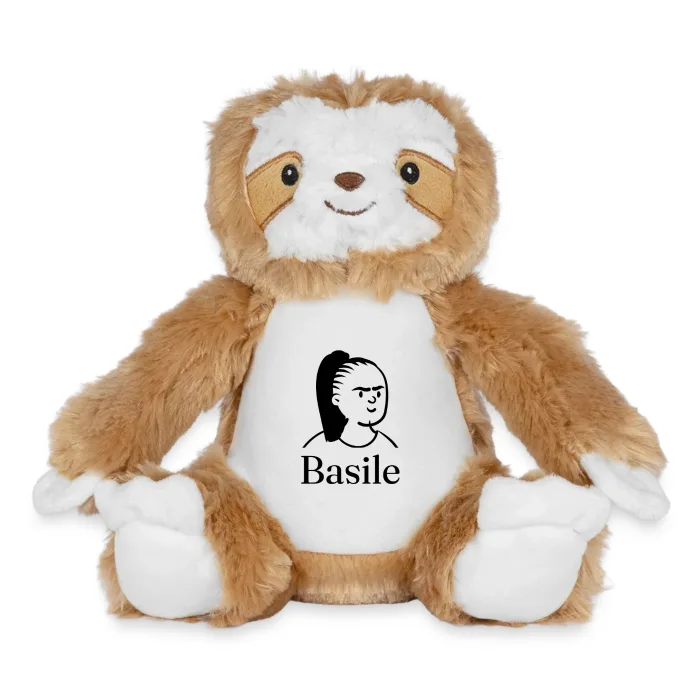Peluche paresseux personnalisée au prénom Basile