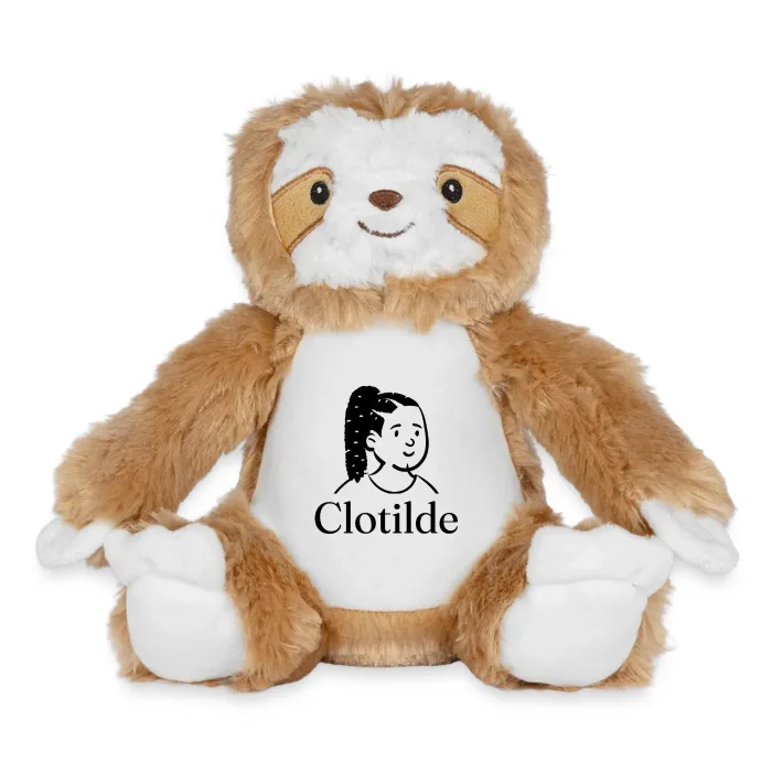 Peluche paresseux personnalisée au prénom Clotilde