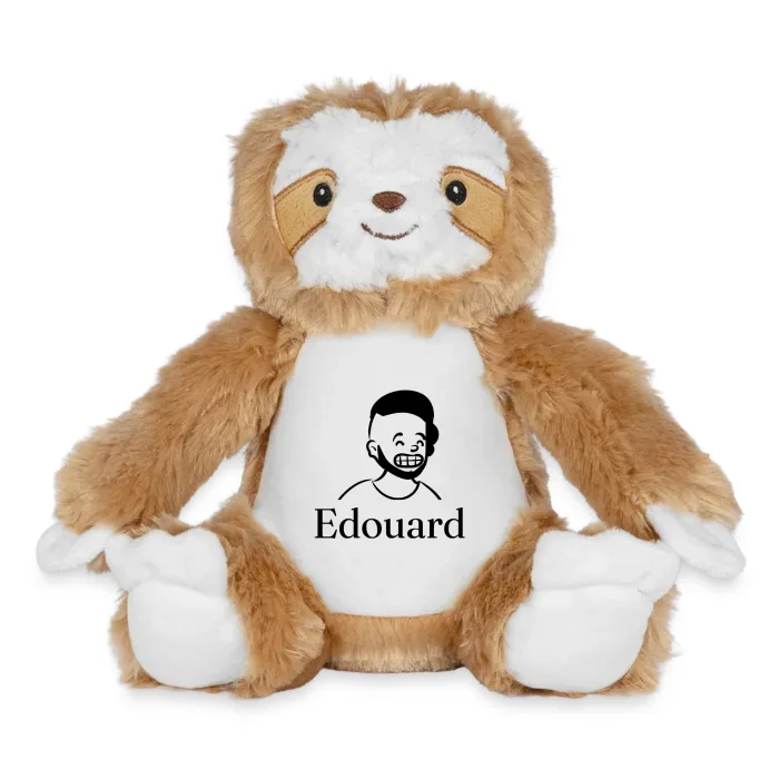 Peluche paresseux personnalisée au prénom Edouard