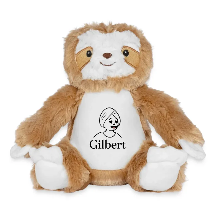 Peluche paresseux personnalisée au prénom Gilbert
