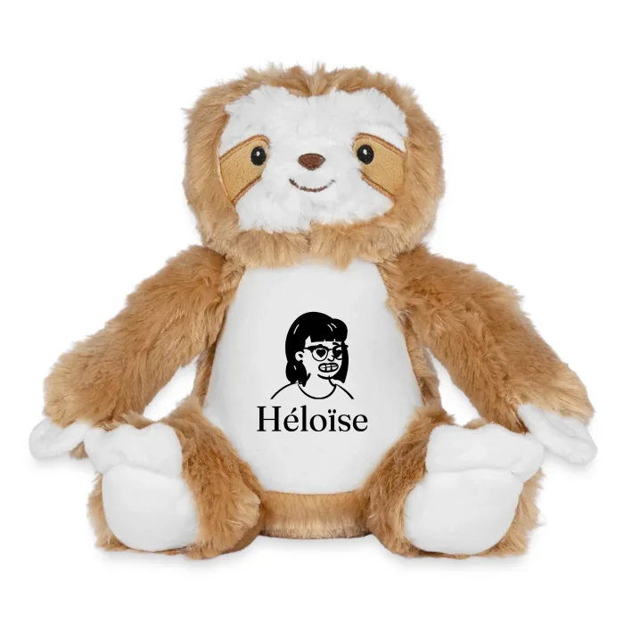Peluche paresseux personnalisée au prénom Héloïse