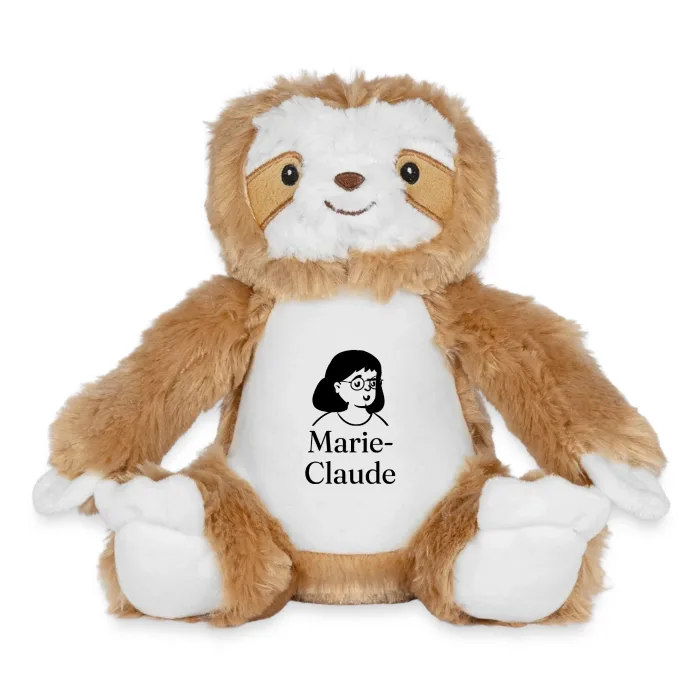 Peluche paresseux personnalisée au prénom Marie-Claude