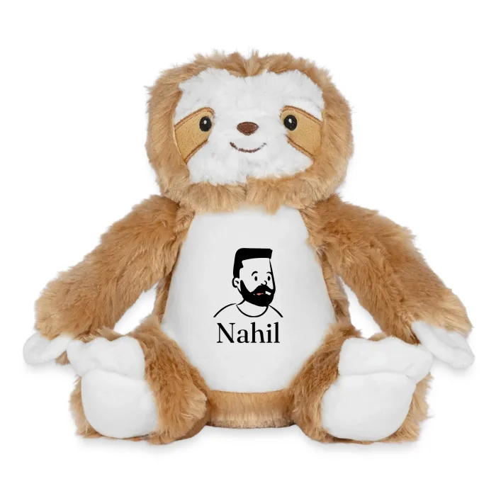 Peluche paresseux personnalisée au prénom Nahil