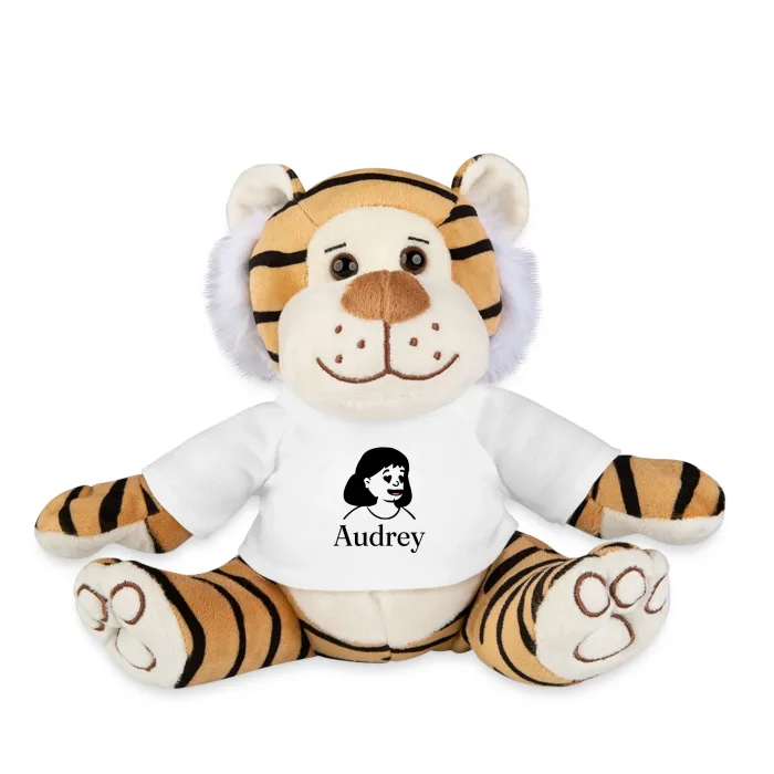 Peluche tigre personnalisée au prénom Audrey