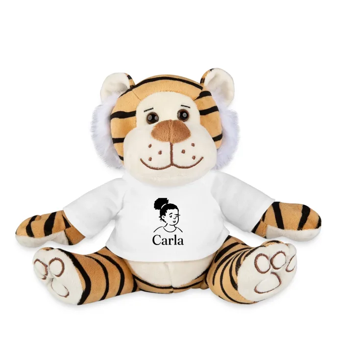 Peluche tigre personnalisée au prénom Carla