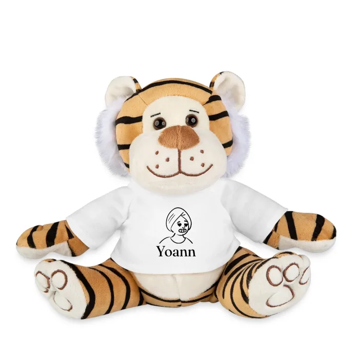 Peluche tigre personnalisée au prénom Yoann