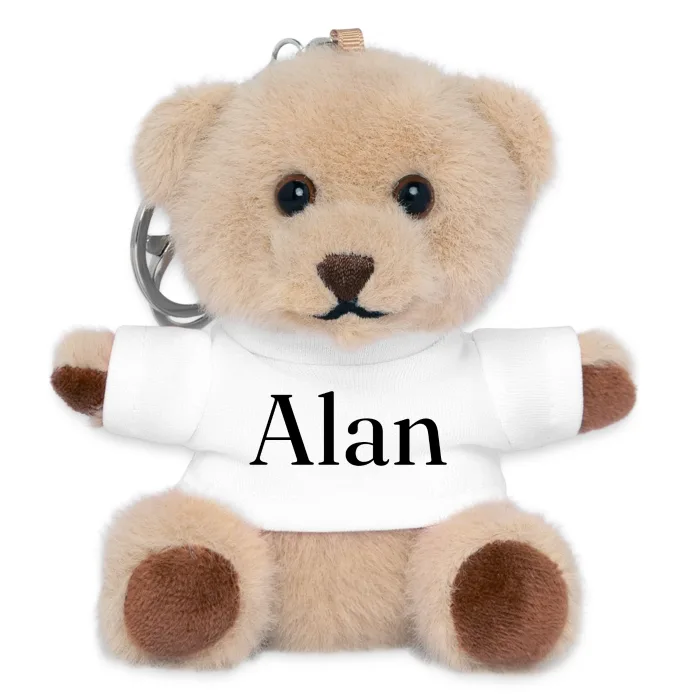 Porte-clés ourson personnalisé au prénom Alan