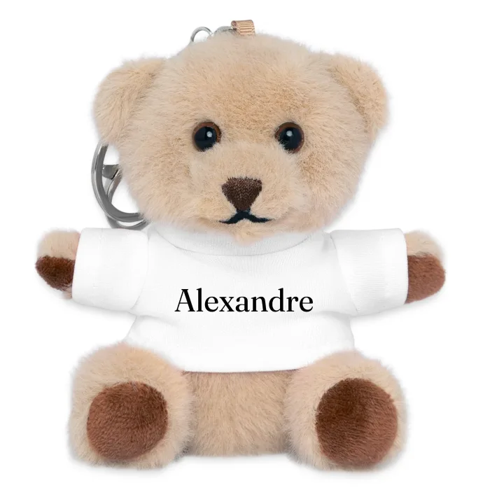 Porte-clés ourson personnalisé au prénom Alexandre