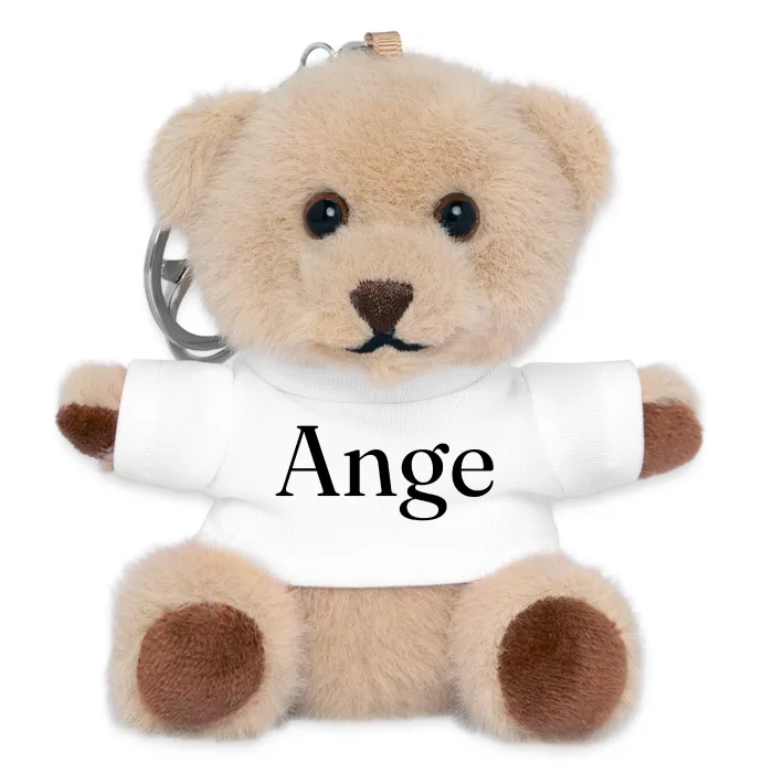 Porte-clés ourson personnalisé au prénom Ange
