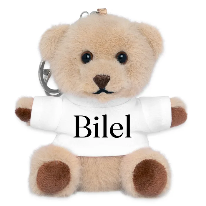 Porte-clés ourson personnalisé au prénom Bilel