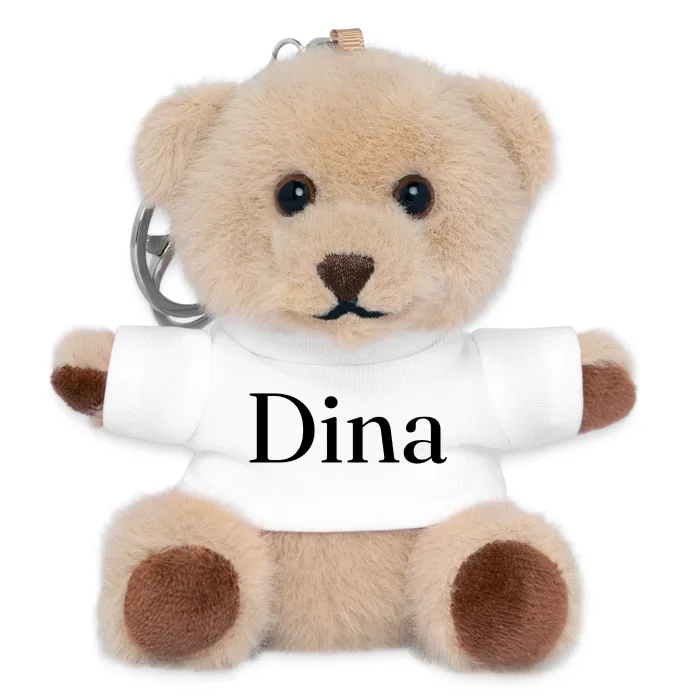 Porte-clés ourson personnalisé au prénom Dina