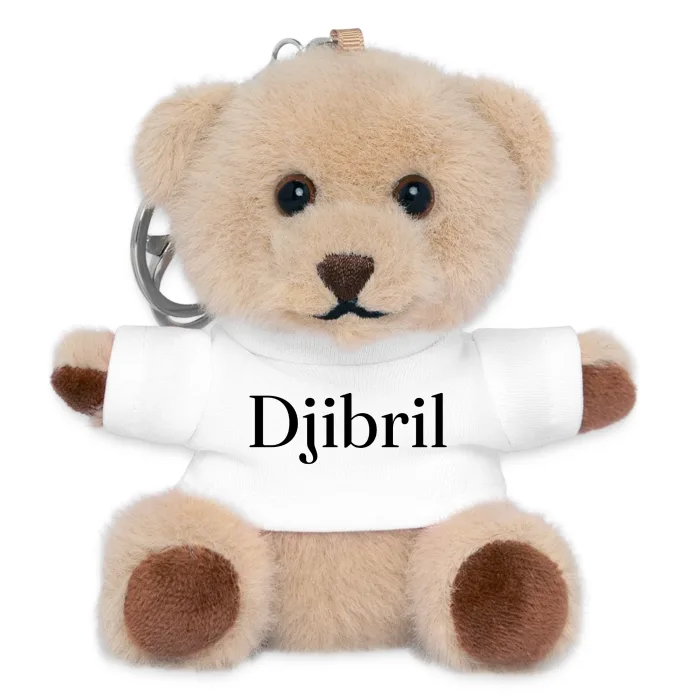 Porte-clés ourson personnalisé au prénom Djibril