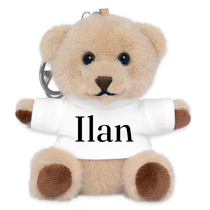 Porte-clés ourson personnalisé au prénom Ilan